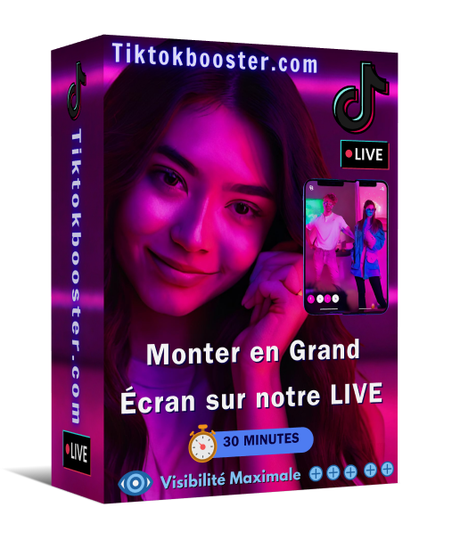 Offre 1 : Montée en Grand Écran ⏰ 30 Minutes LIVE TikTok :  Booster votre compte Tiktok  🔴